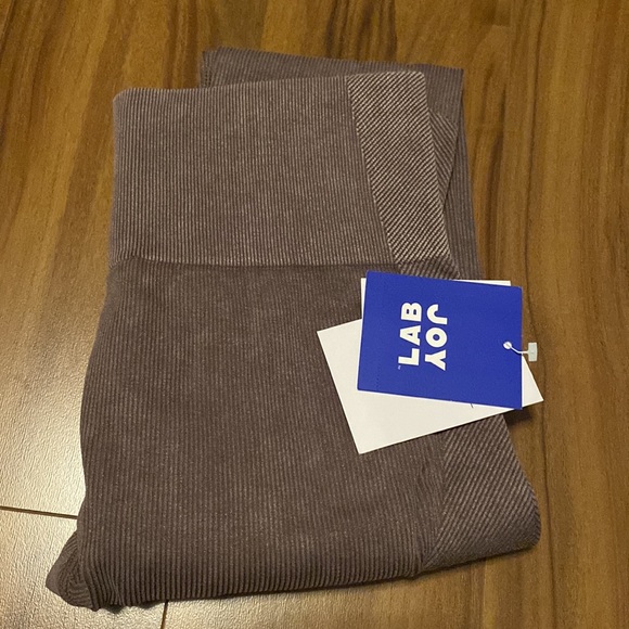 JoyLab Women's High-Rise Ribbed Seamless 7/8 Leggings - Brown - Picture 3 of 3